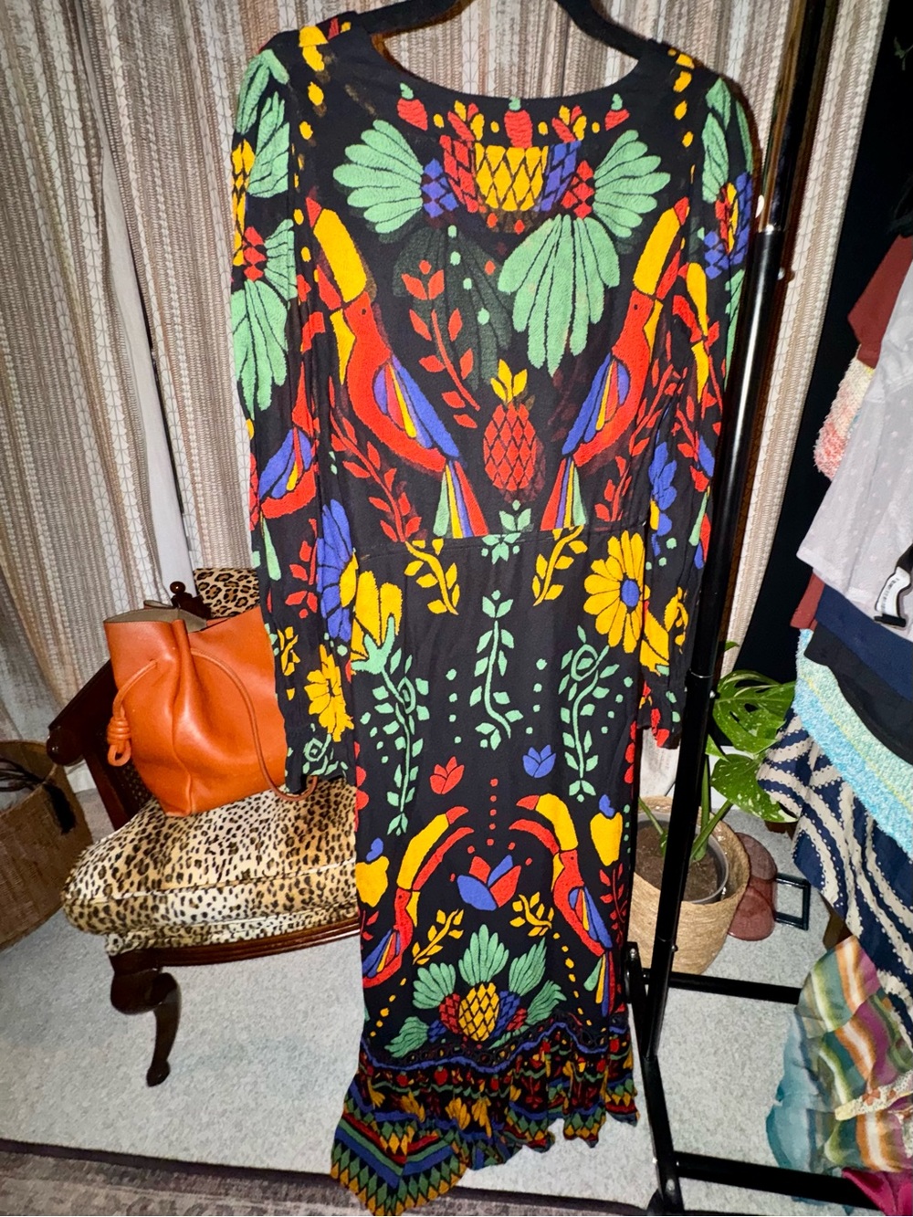 FARM Rio Black Maxi Dress with Multicolor Floral Print - Picture 3 of 3